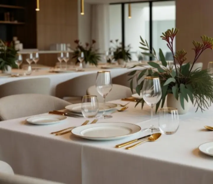 Elegant dining table set for a seasonal event